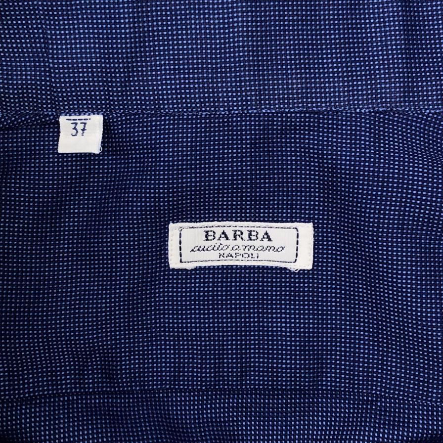 バルバ シャツ 長袖 メンズ コットン サイズ37 ネイビー BARBA【LA】