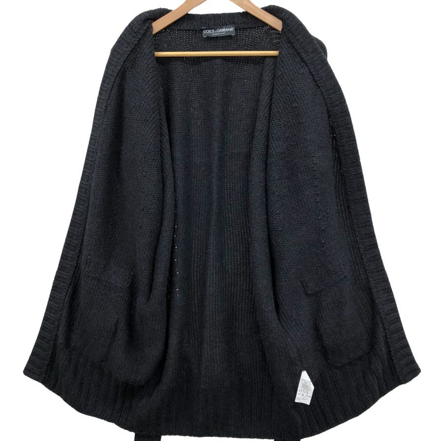 極美品◆ドルチェ&ガッバーナ ガウンコート 紐付き レディース サイズ44 ブラック DOLCE&GABBANA 【AFB17】