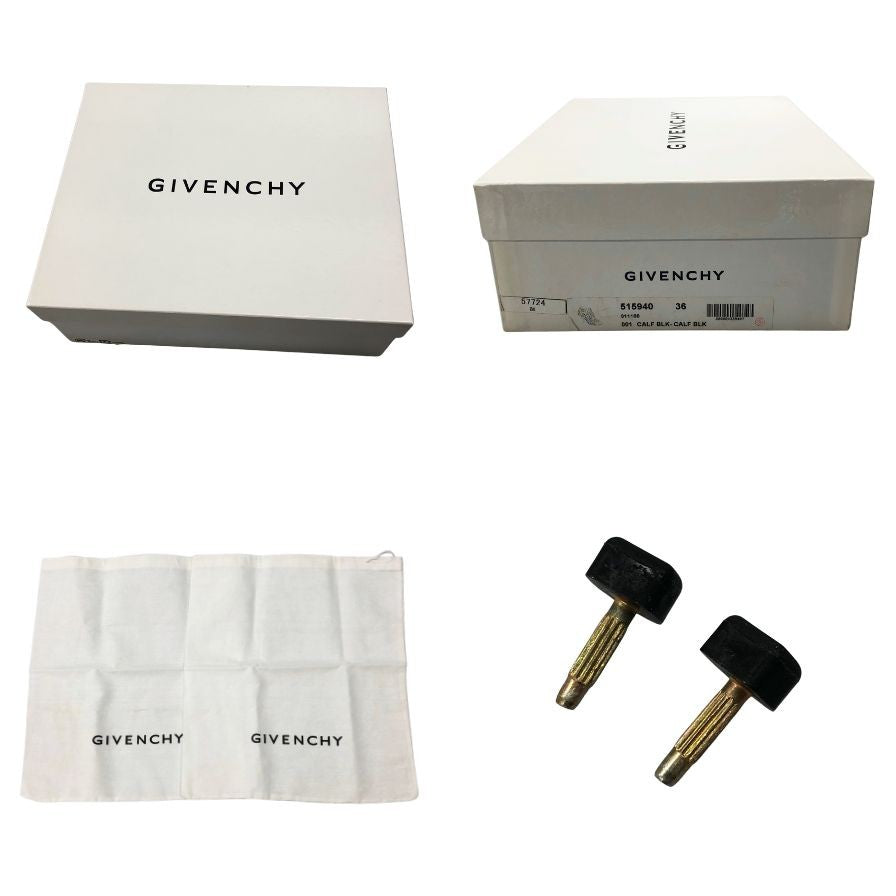 ジバンシー ヒールサンダル オープントゥ ブラック レディース サイズ36 GIVENCHY 約23.0cm【AFD7】