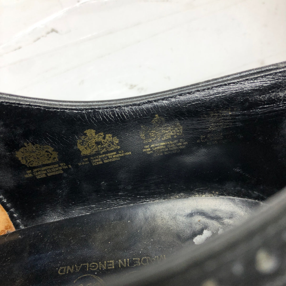 イード&レイヴェンスクロフト レザーシューズ セミブローグ 4ワラント ブラック サイズUK6 メンズ Ede & Ravenscrof 約24.5cm【AFC28】