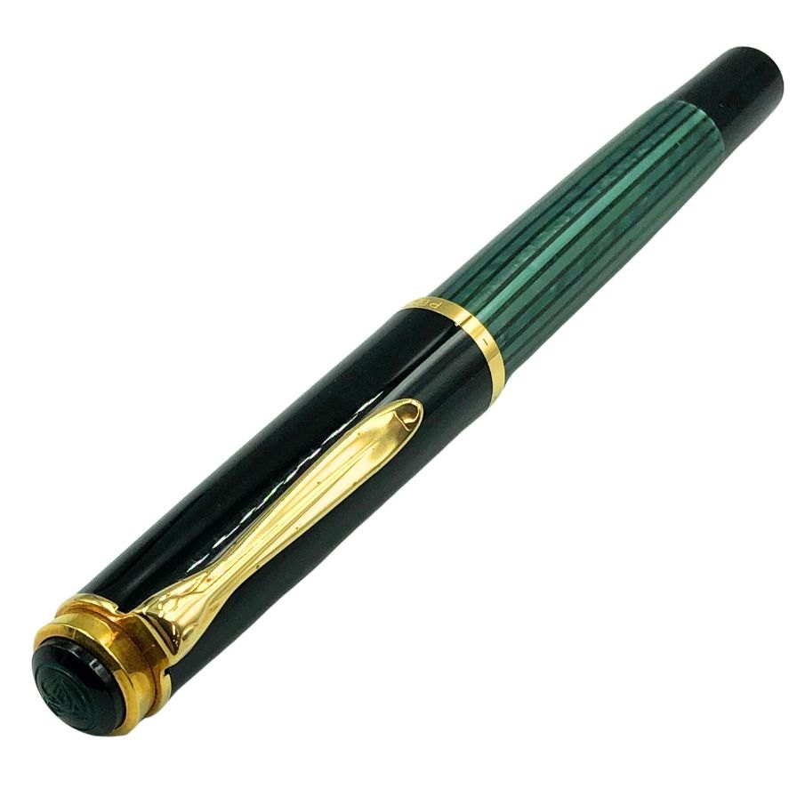 ペリカン 万年筆 スーベレーン 緑縞 ストライプ ペン先14C-585 M字 PELIKAN Souveran【AFI17】