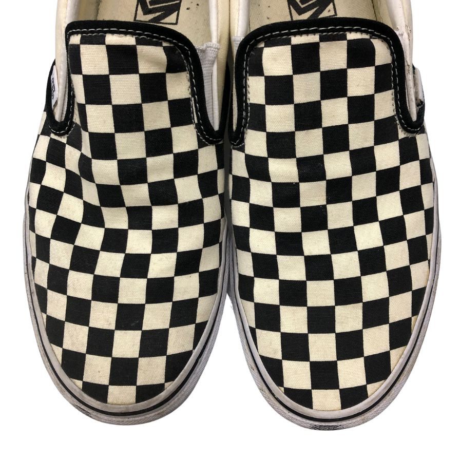 バンズ スリッポン チェッカー ブラック×ホワイト メンズ サイズ28.5 VANS 約28.5cm【AFC41】