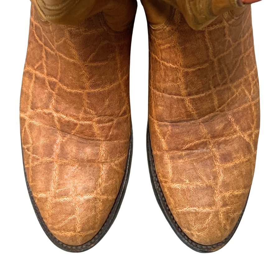 ルケーシー 2000 ローパーブーツ レザーコンビ メンズ サイズ8.5D ライトブラウン Lucchese 2000 約27.0cm【AFC5】