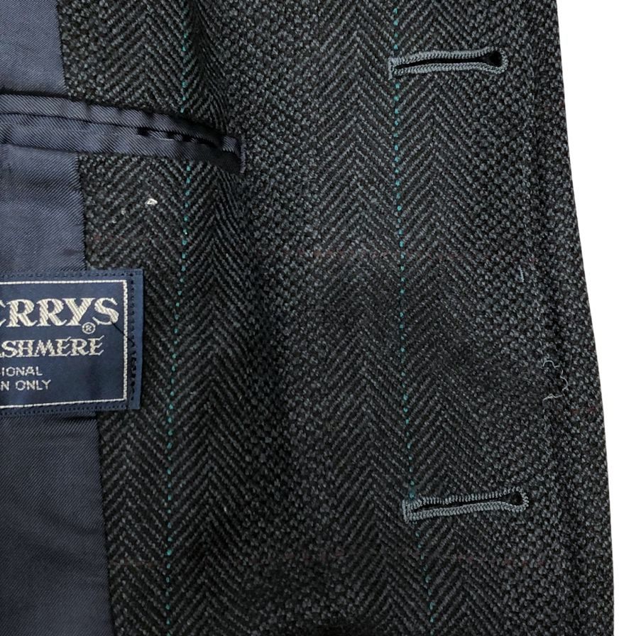 バーバリーズ 90S バルマカーンコート ウール×カシミヤ チェック ネイビー メンズ サイズ表記なし Burberrys【LA】
