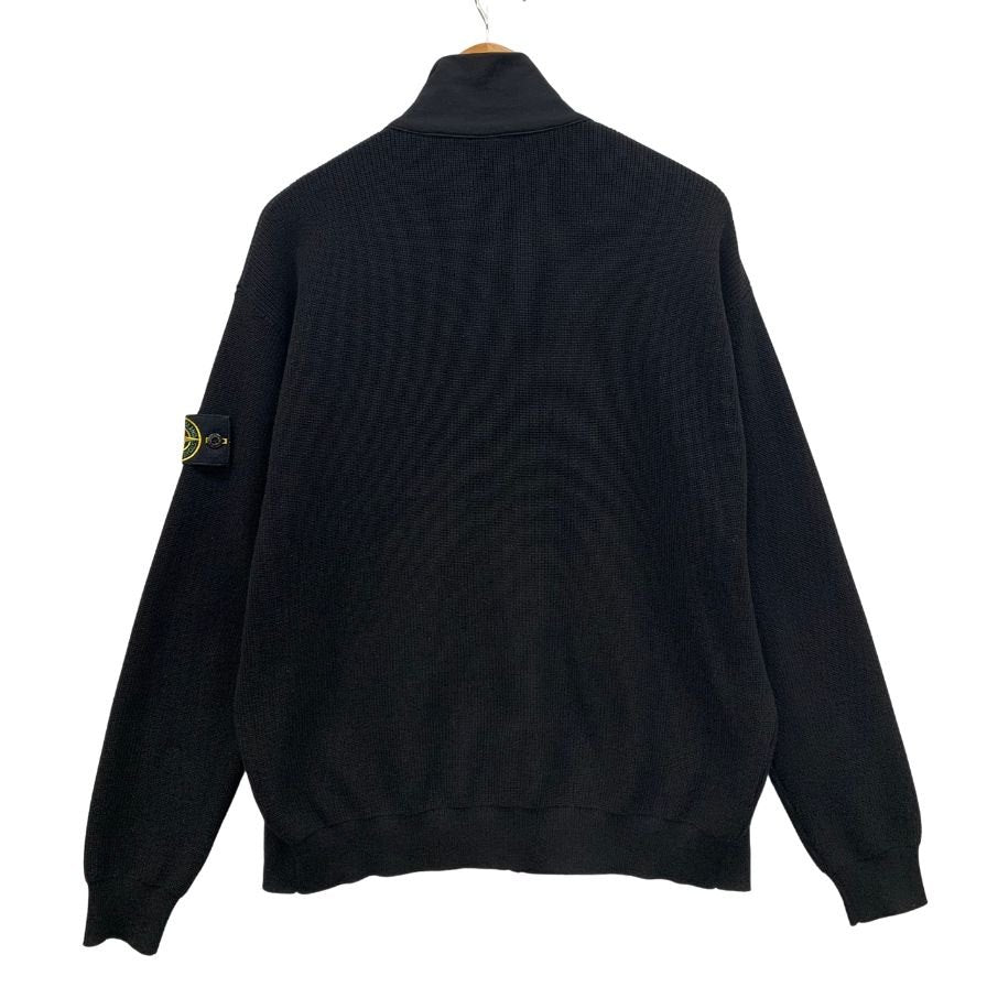 美品◆ストーンアイランド カーディガン タートルネック ブラック メンズ サイズXL 7815508D8 STONE ISLAND 【AFB35】