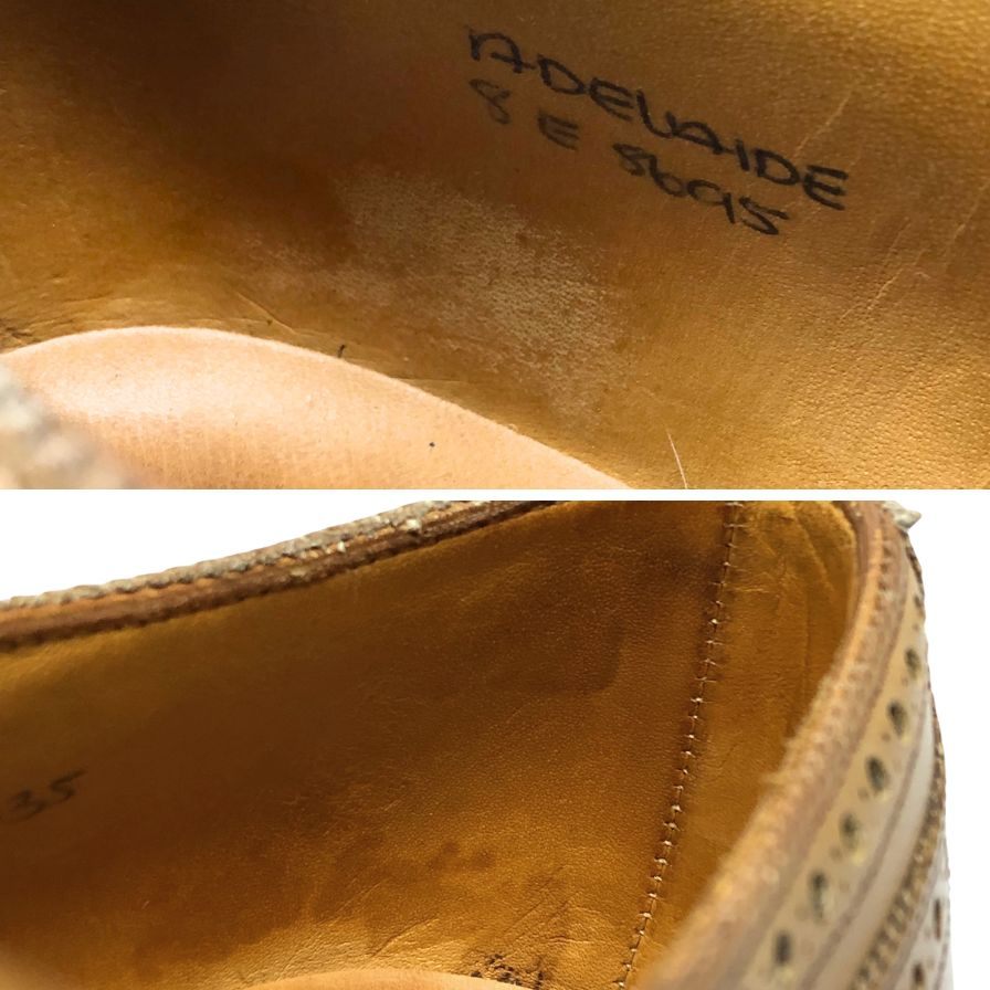 ジョンロブ レザーシューズ ストレートチップ アデレード カーフ ライトブラウン メンズ サイズUK8E JOHN LOBB ADELAIDE ビジネスシューズ 約26.5cm【LA】【中古】