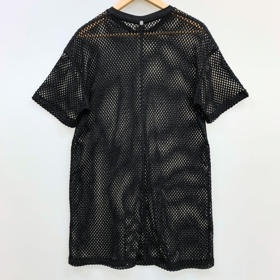 美品◆オットダム メッシュ シャツ レディース サイズ42 ブラック ottod'ame 【AFB32】