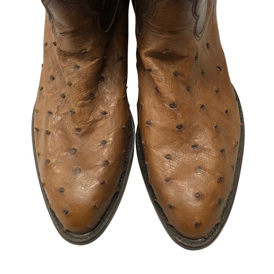 ノコナ ブーツ ウエスタンブーツ オーストリッチ レザーコンビ メンズ サイズ8D ブラウン系 NOCONA BOOTS 約27.0cm【AFC29】