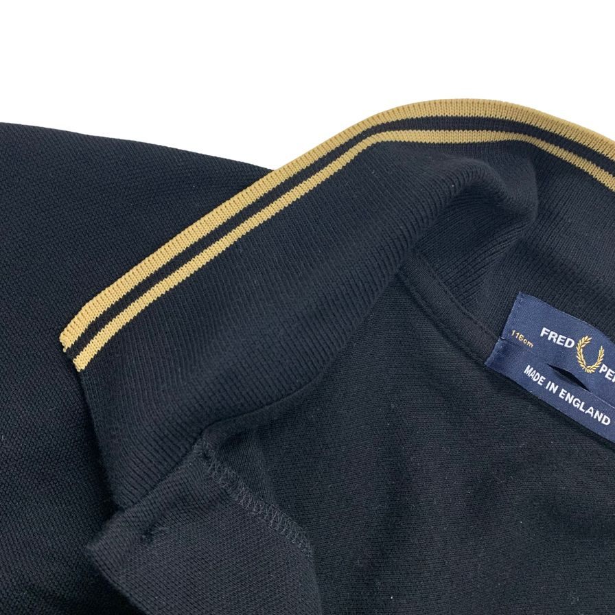 美品◆フレッドペリー 半袖ポロシャツ ゴールドライン ブラック メンズ サイズ46 FRED PERRY 【AFB35】