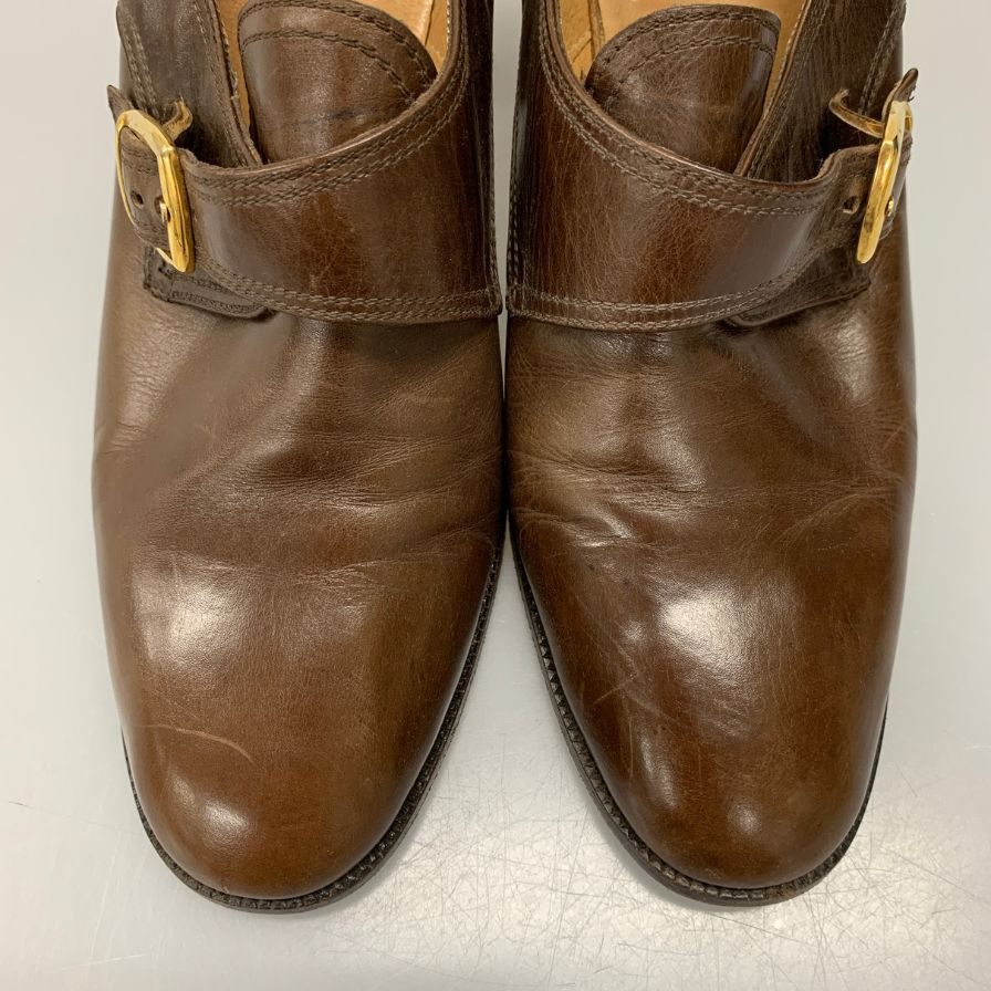 タニノクリスチー ヒールパンプス モンクストラップ ブラウン ゴールド金具 レディース サイズ37B TANINO CRISCI 約23.5cm【AFC4】