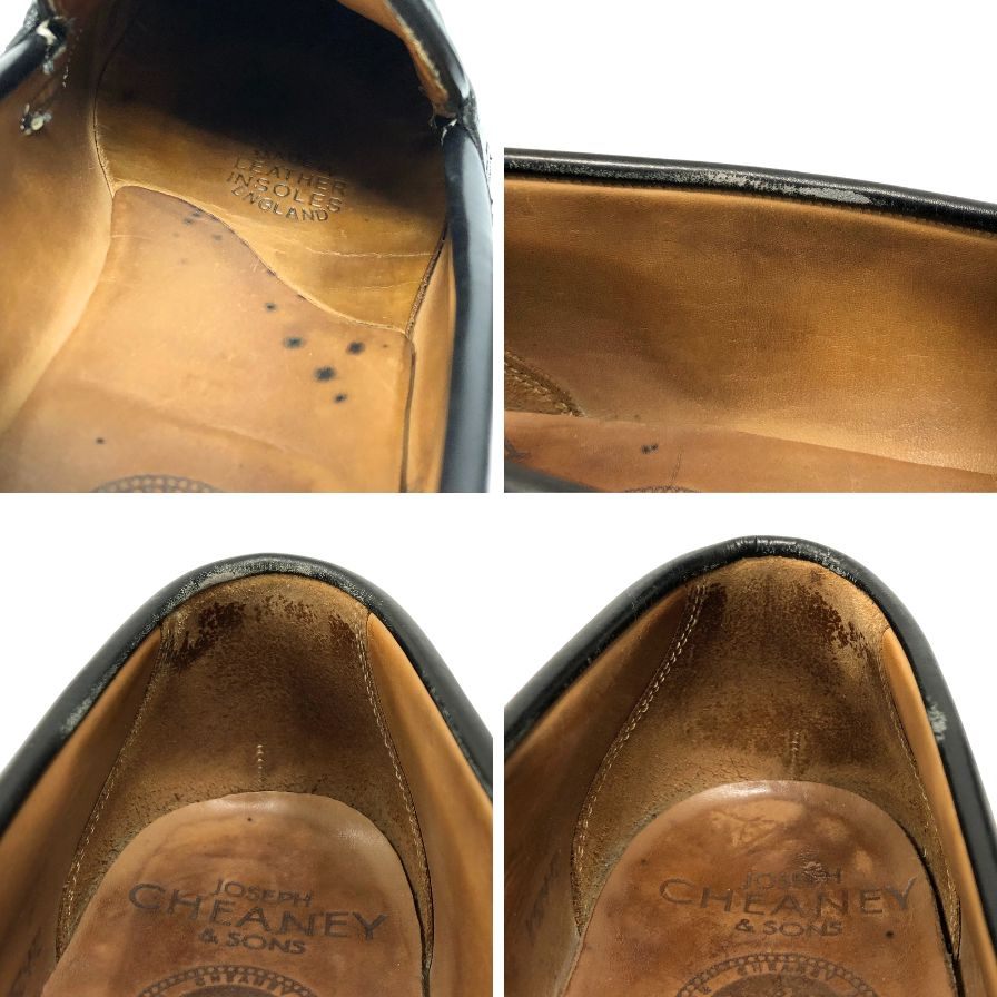 ジョセフチーニー コインローファー ハドソン カーフ レザー ペニー ブラック メンズ サイズ6 JOSEPH CHEANEY HUDSON 約24.5cm【AFD9-2】