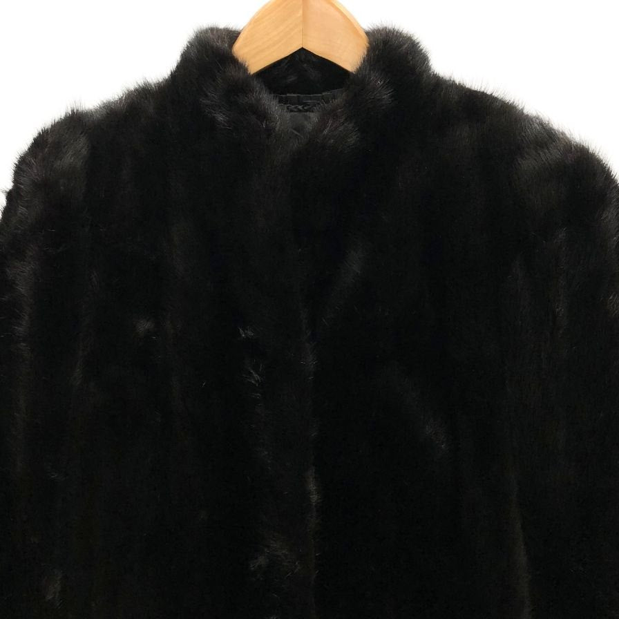中古◆サフロン ブラックミンク 逆毛コート ブラック サイズ11 SAFRON 【AFF20】