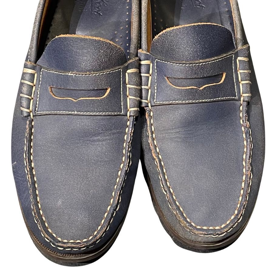 パラブーツ ローファー コロー クラックレザー ネイビー サイズUK7.5 PARABOOT ビジネスシューズ 約26.5cm【LA】【中古】