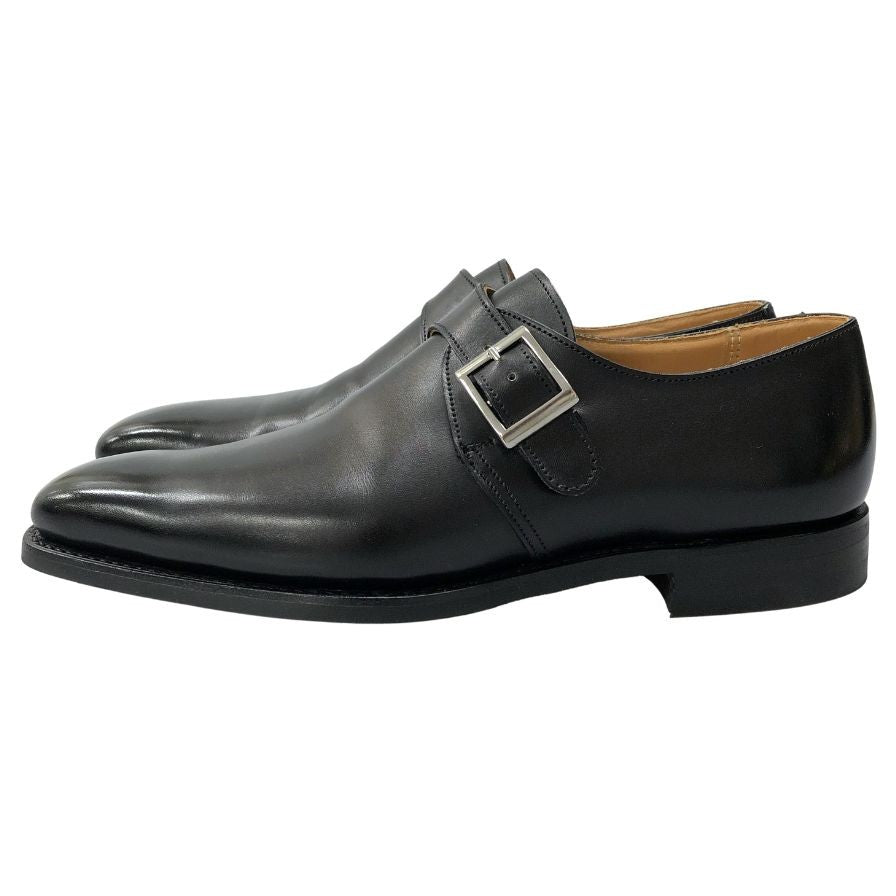 クロケット&ジョーンズ レザーシューズ シングルモンク モンクトン ブラック メンズ サイズ5.5 CROCKETT&JONES MONKTON ビジネスシューズ 約24.0cm【LA】【中古】