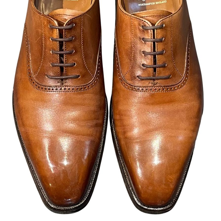 クロケット&ジョーンズ レザーシューズ プレーントゥ ダルトン レザー メンズ サイズUK7E ブラウン CROCKETT&JONES DALTON ビジネスシューズ 約26.0cm【LA】【中古】