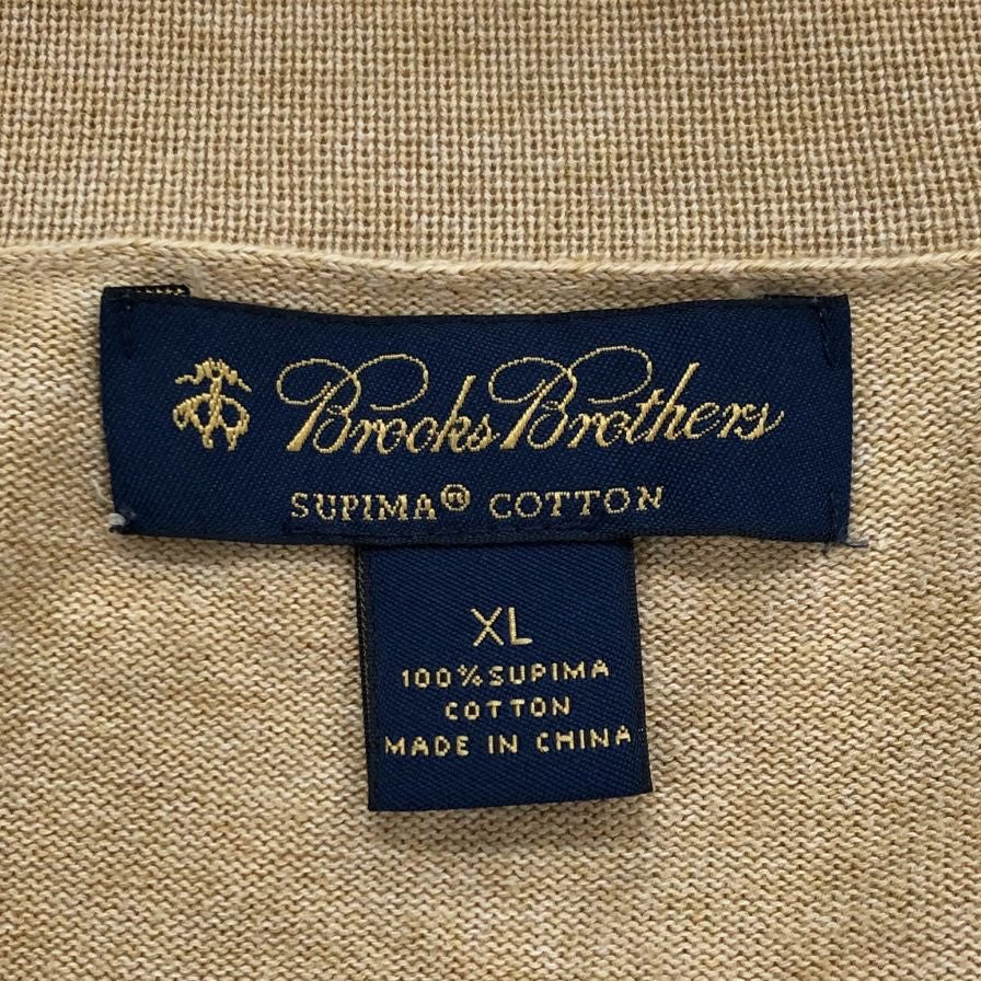 美品◆ブルックスブラザーズ カーディガン スピーマコットン ブラウン系 XL メンズ Brooks Brothers 【AFB47】