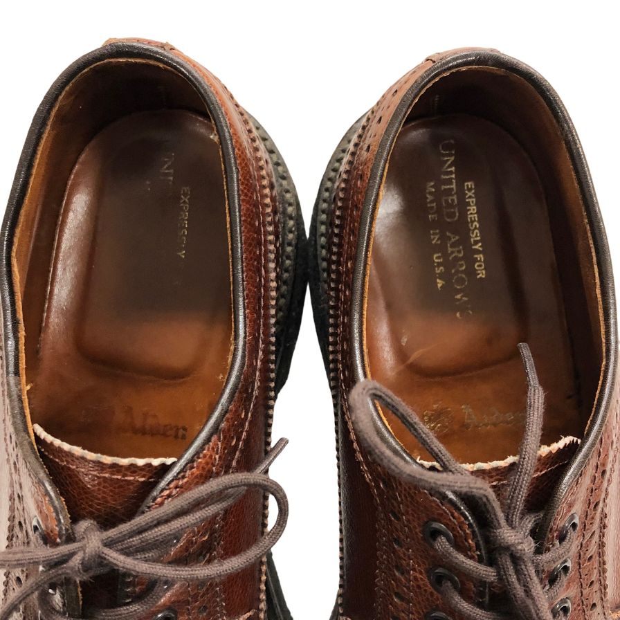 オールデン ウィングチップ 9792 アルパインカーフ ブラウン ユナイテッドアローズ別注 7.5サイズ ALDEN ビジネスシューズ 約25.5cm【LA】【中古】