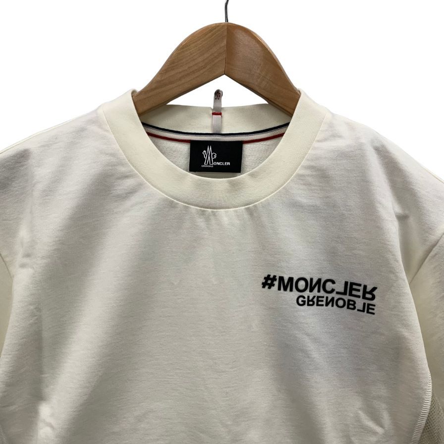 新品同様◆モンクレール 22SS グルノーブルライン 半袖Tシャツ ナイロンリブ メンズ サイズM ホワイト MONCLER MANICA CORTA 【AFB35】