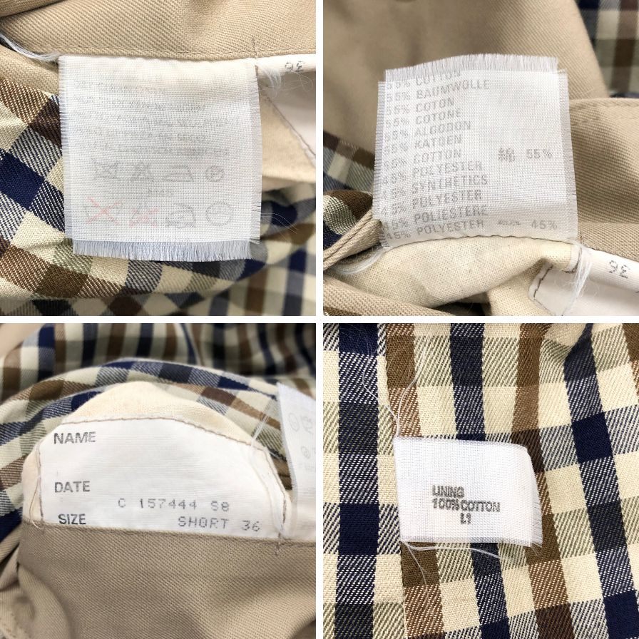 アクアスキュータム バルカラーコート 70S アクア5 ヴィンテージ イングランド製 ベージュメンズ サイズ36 Aquascutum【LA】