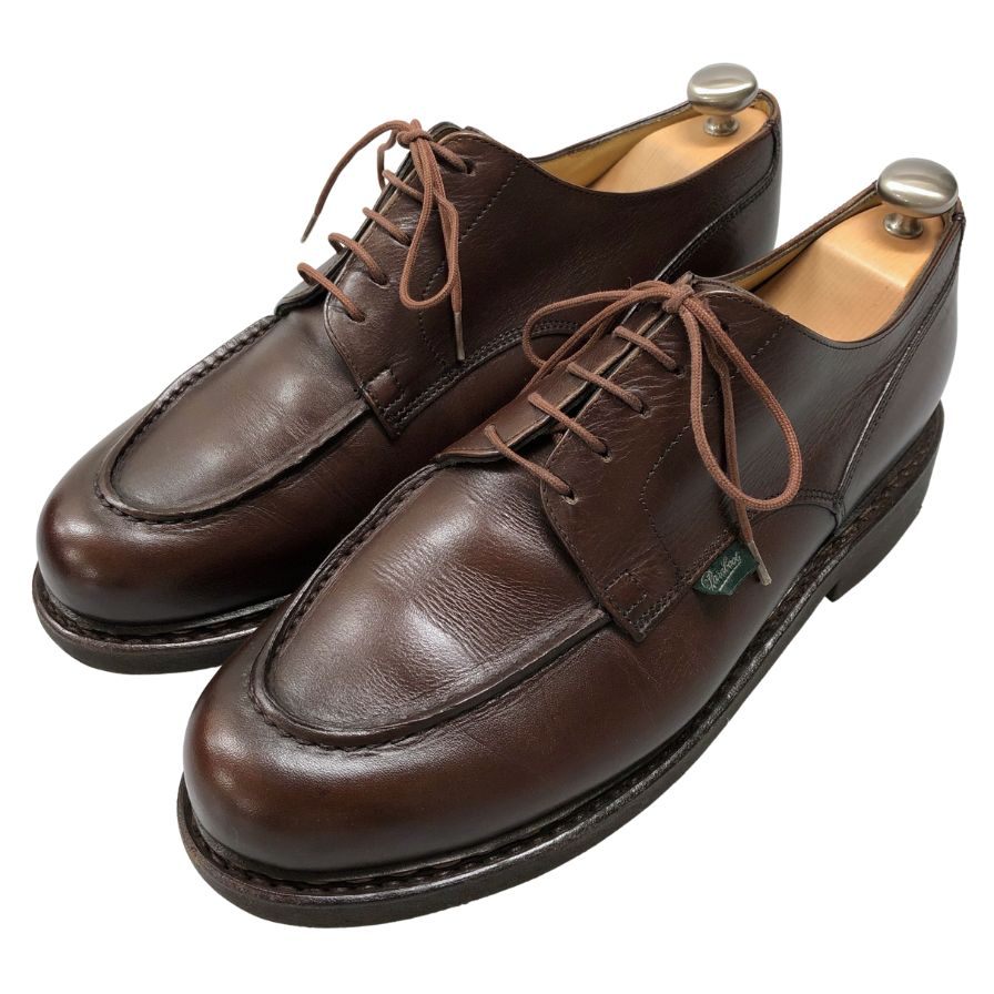 パラブーツ レザーシューズ シャンボード Uチップ カーフ ブラウン メンズ サイズUK9 Paraboot CHAMBORD ビジネスシューズ 約27.5cm【LA】【中古】