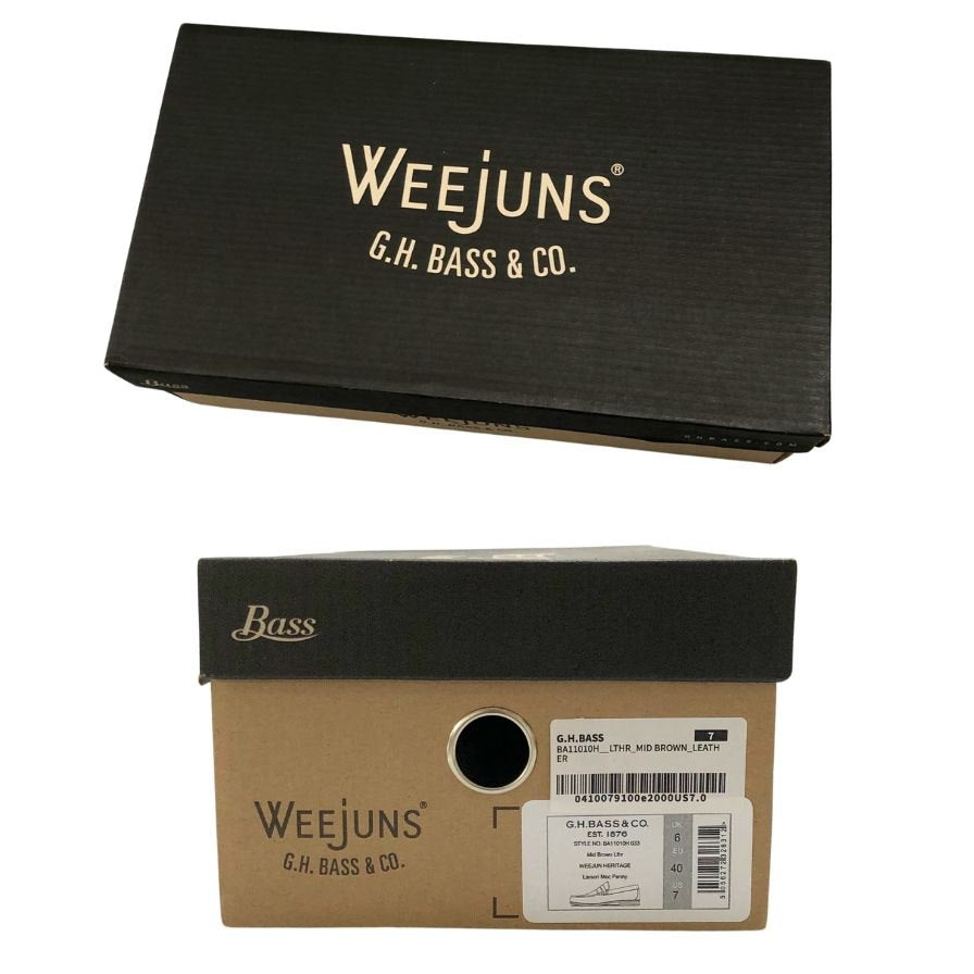 ジーエイチバス ローファー ウィージャンズ ラーソン モカ サイズ7 メンズ ブラウン系 G.H.Bass&Co. WEEJUNS LARSON ローファー 約26.0cm【LA】【中古】