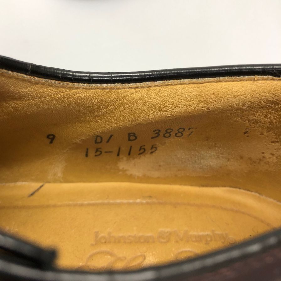 ジョンストン&マーフィー レザーシューズ プレーントゥ 38878 サイズUS9D ボルドー Johnston and Murphy 約27.0cm【AFC28】