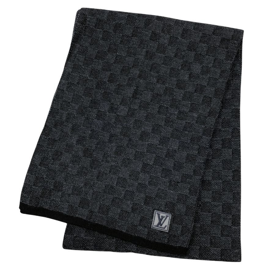 ルイヴィトン ストール M70028 エシャルプ プティ ダミエ グラフィット ウール メンズ ブラック LOUIS VUITTON【AFI21】