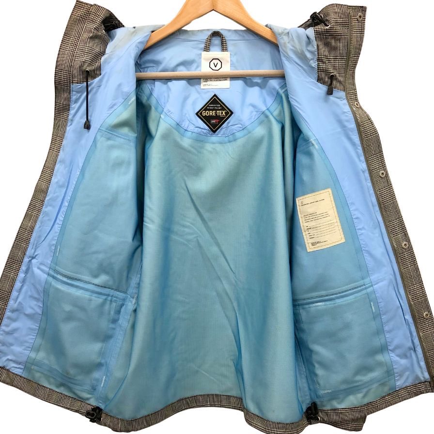 中古◆ヴィズヴィム ビズビム ガイドジャケット ウール ラミネート加工 ゴアテックス グレンチェック メンズ グレー サイズM visvim 【AFB41】