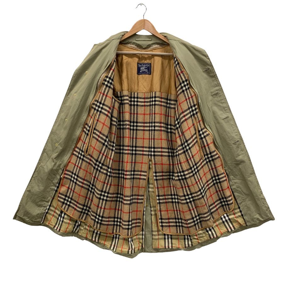 中古◆バーバリー バルカラーコート90年代 ライナー仕様 イングランド製 ベージュ メンズ サイズL程度 BURBERRY 【AFA6】