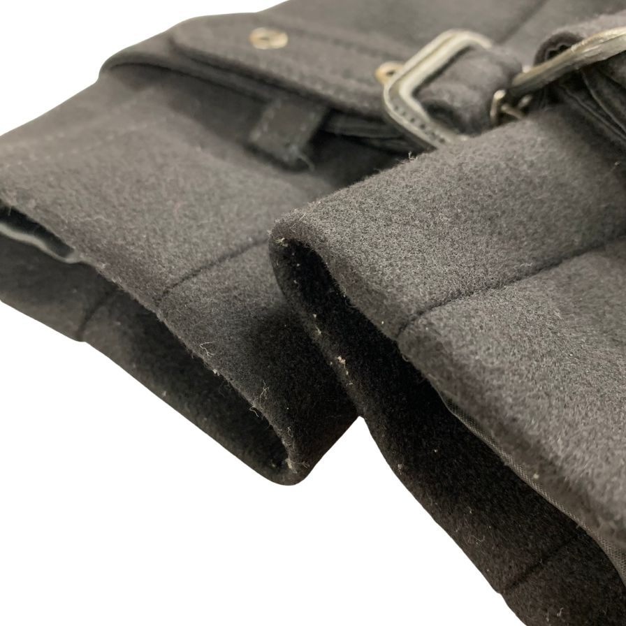美品◆コーチ ボア付き Pコート レディース ブラック サイズ0 ウール混 COACH 【AFA4】