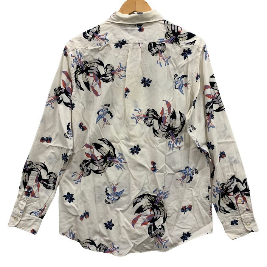美品◆ピーエス ポールスミス シャツ 長袖 Lily 花柄 ホワイト系 セルロース コットン サイズL メンズ PS Paul Smith 【AFB27】