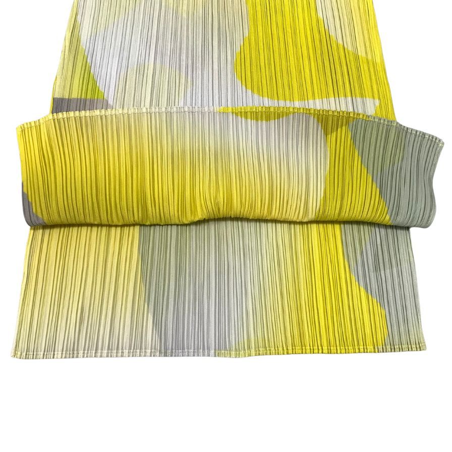 極美品◆プリーツプリーズ イッセイミヤケ プリーツワンピース PP11-JT753 イエロー系 レディース サイズ4 PLEATS PLEASE ISSEY MIYAKE 【AFB14】