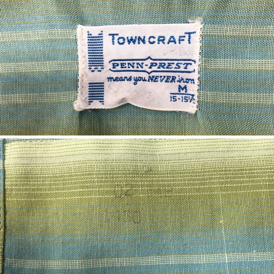タウンクラフト 60S-70S 半袖シャツ 開襟 ストライプ メンズ サイズM TOWNCRAFT【LA】
