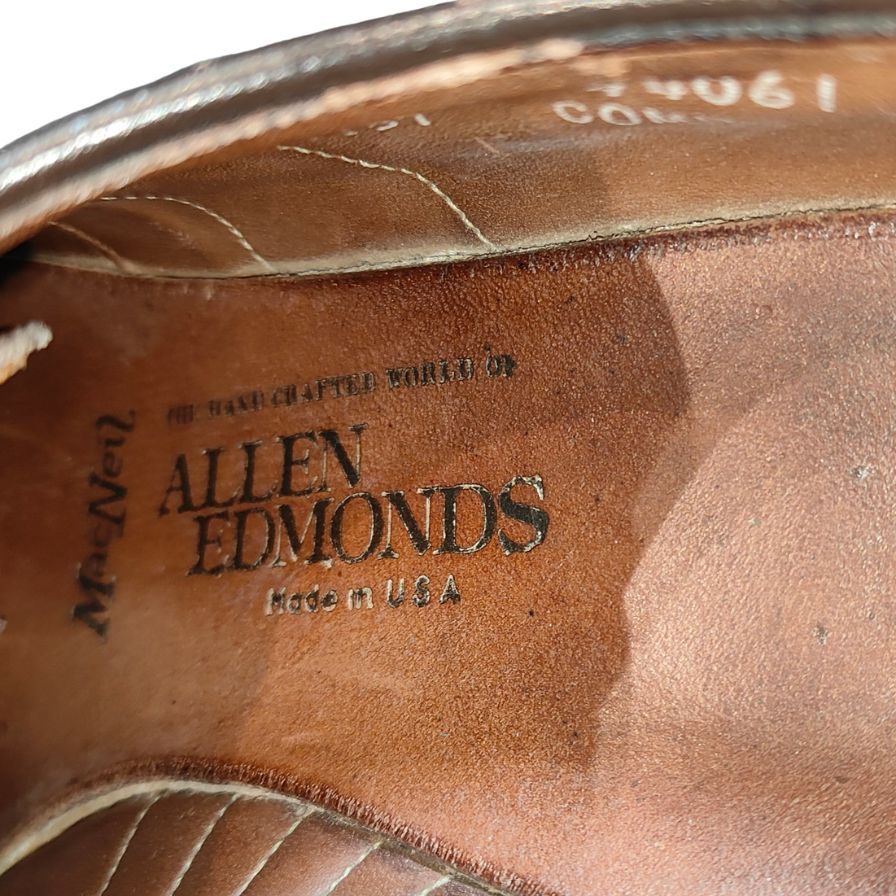 アレンエドモンズ レザーシューズ マクニール ウイングチップ グレインレザー ブラウン サイズUS7D Allen Edmonds ビジネスシューズ 約25.0cm【LA】【中古】
