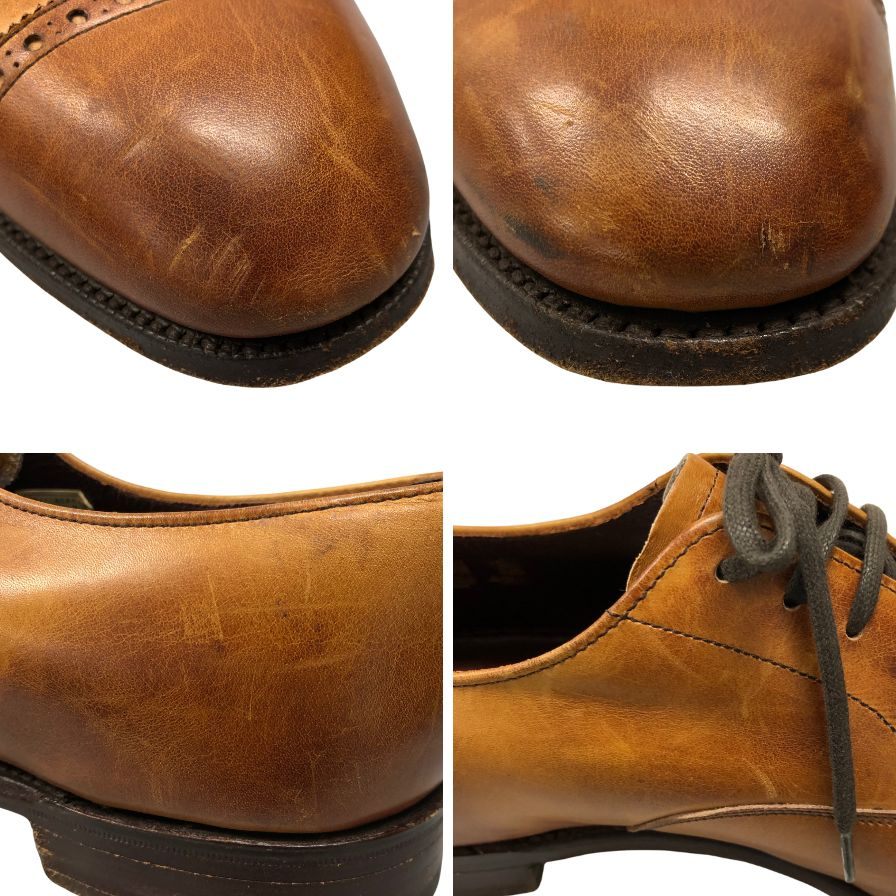 イード&レイヴェンスクロフト レザーシューズ パンチドキャップトゥ ブラウン サイズUK8 Ede & Ravenscrof 約27.0cm【AFC2】