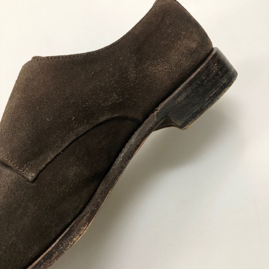 ヤンコ レザーシューズ ダブルモンクストラップ スエード 14453 メンズ ブラウン サイズUK8.5 YANKO 約26.5cm【AFC30】