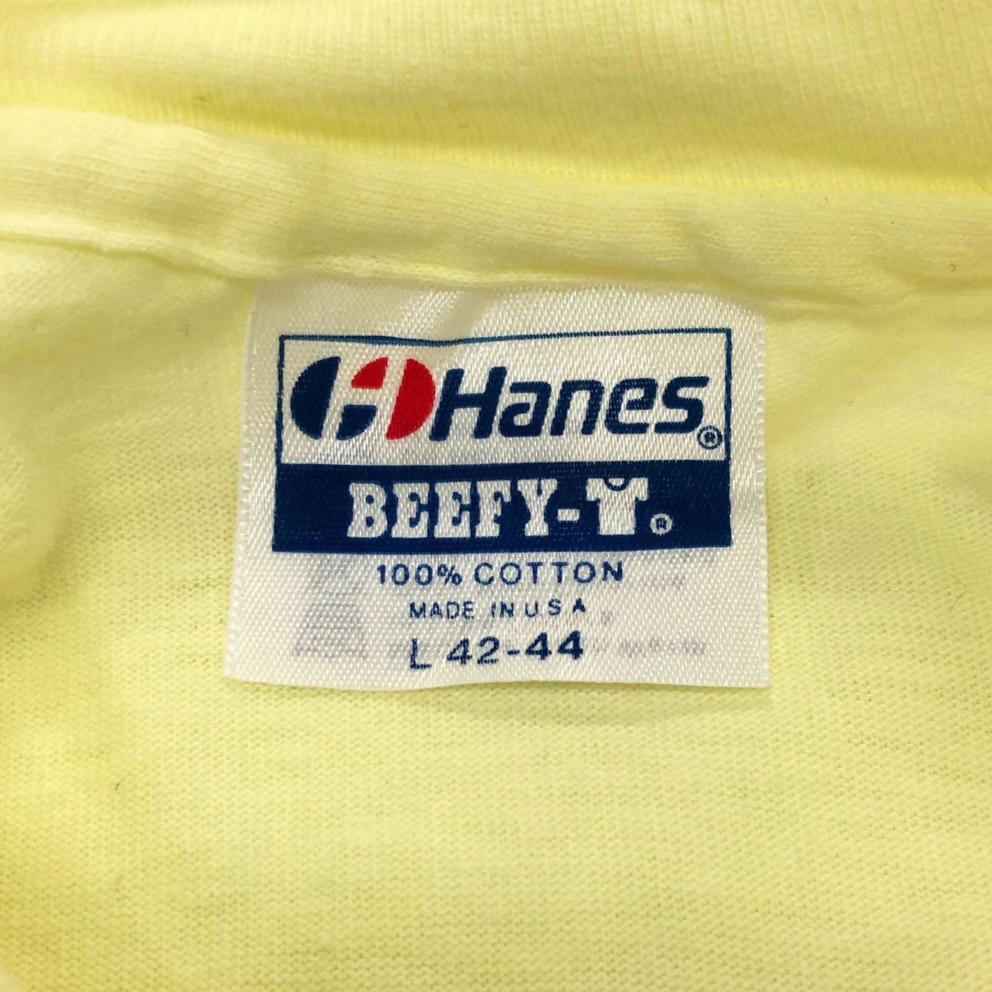 極美品◆ヘインズ Tシャツ クルーネック コットン メンズ イエロー サイズL HANES 【AFB47】