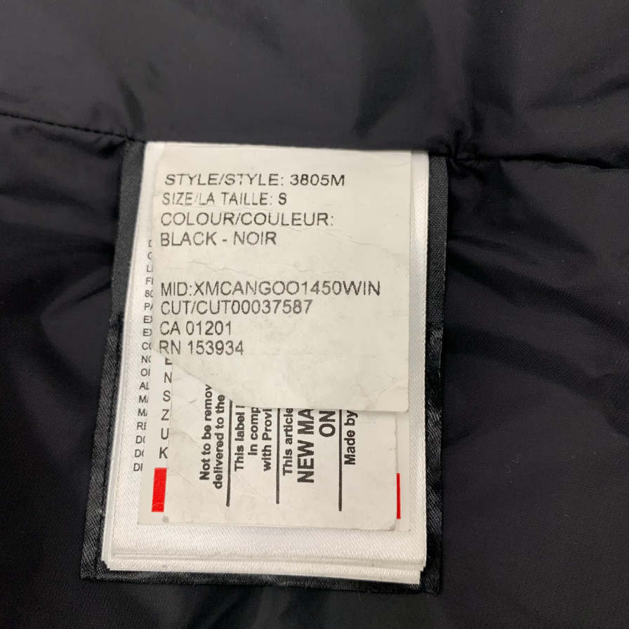 美品◆カナダグース カーソン パーカー 3805MA ブラック サイズS CANADA GOOSE メンズ【AFA2】