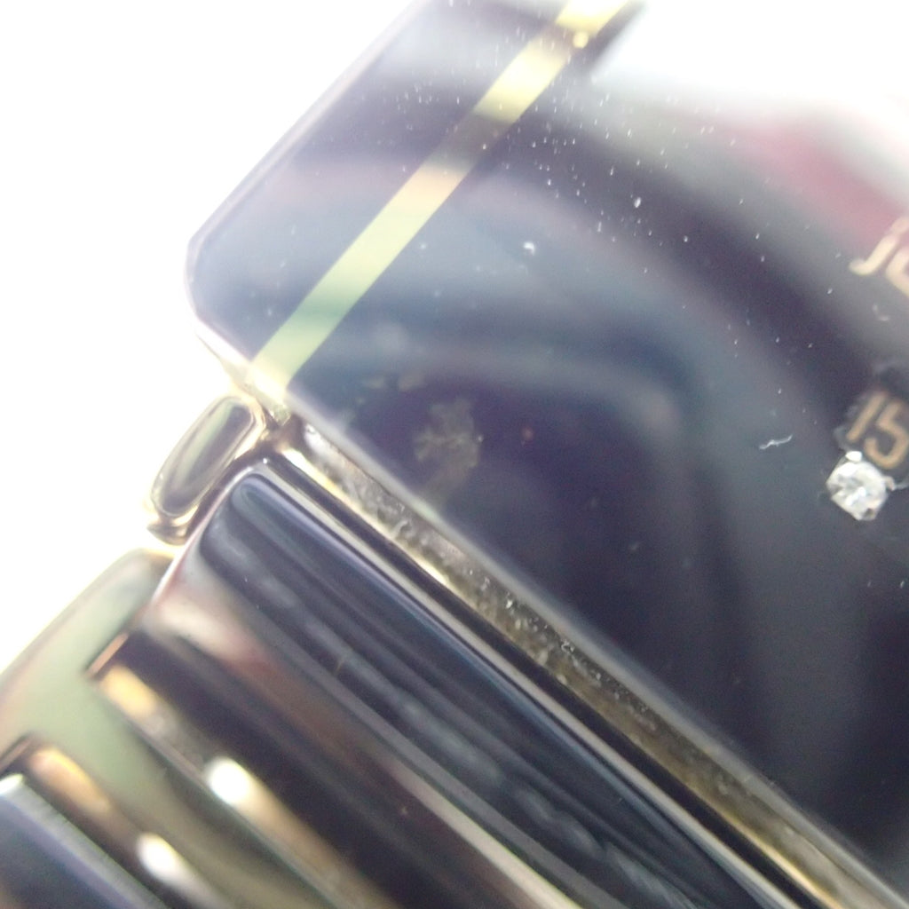 美品◆ラドー ジュビリー スクエア 4Pダイヤ 160.0281.3N ゴールド×ブラック クオーツ RADO Jubile【AFI16】