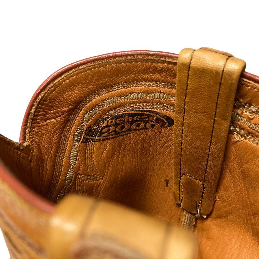ルケーシー 2000 ローパーブーツ レザーコンビ メンズ サイズ8.5D ライトブラウン Lucchese 2000 約27.0cm【AFC5】