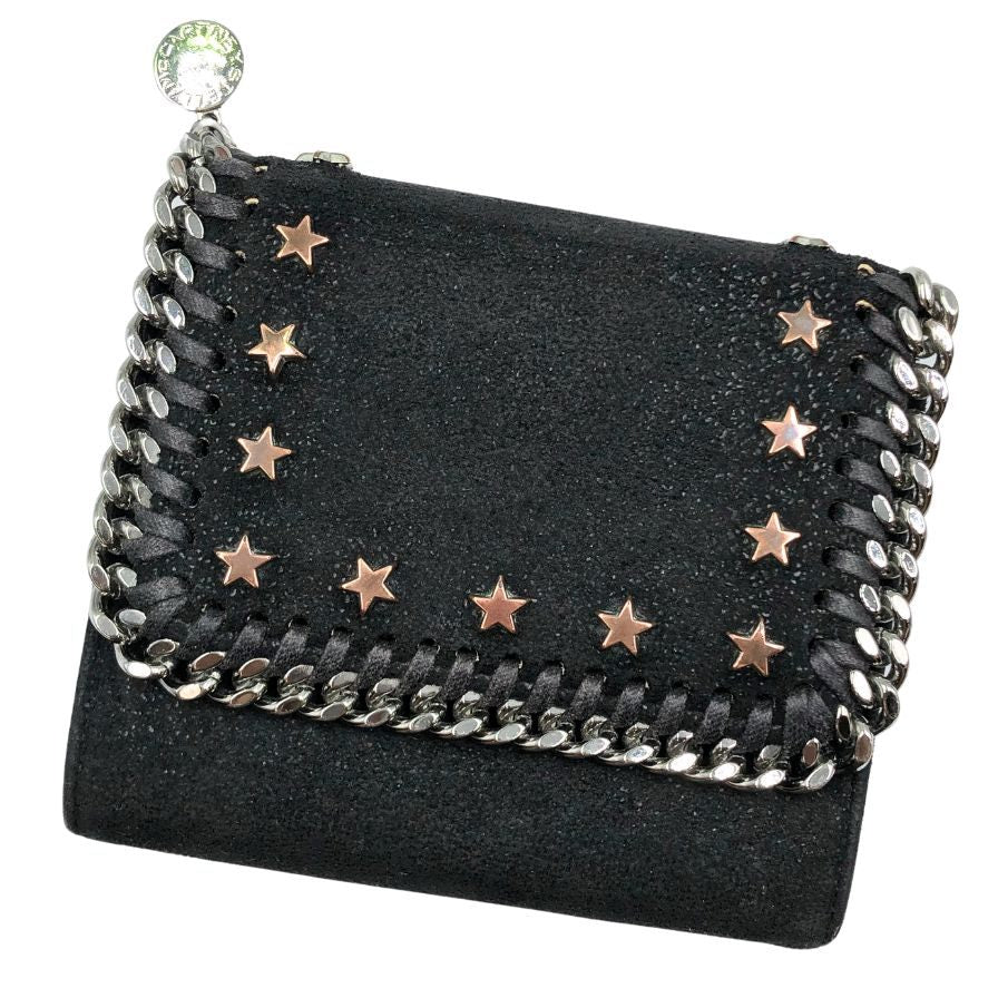ステラ マッカートニー 三つ折り財布 チェーン ファラベラ スター ブラック系 レディース Stella McCartney【AFI14】
