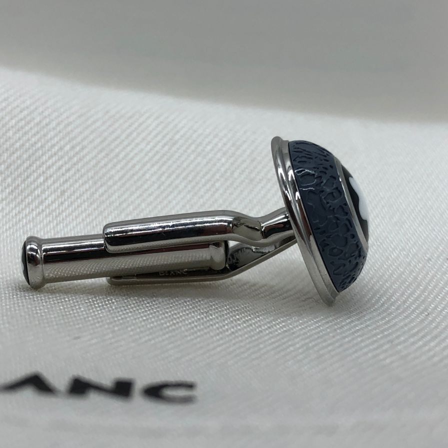 モンブラン カフリンクス 作家シリーズ ヨハン ヴォルフガング フォン ゲーテ シルバー×ブルー MB134674 Montblanc【AFI10】【中古】