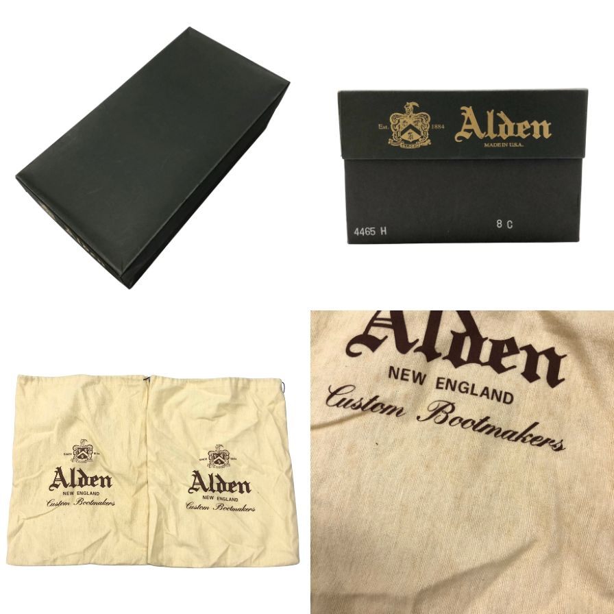 オールデン レースアップシューズ コードバン ウィングチップ 型押し レザー 4465H メンズ サイズ8 ブラック ALDEN ビジネスシューズ 約26.0cm【LA】【中古】
