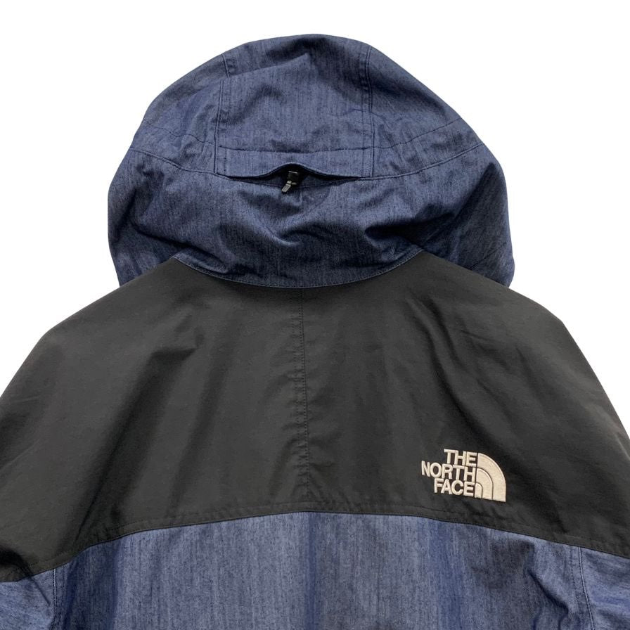中古◆ザ ノースフェイス マウンテンライトジャケット デニム ゴアテックス NP12032 サイズL ブラック×ネイビー メンズ THE NORTH FACE 【AFA24】