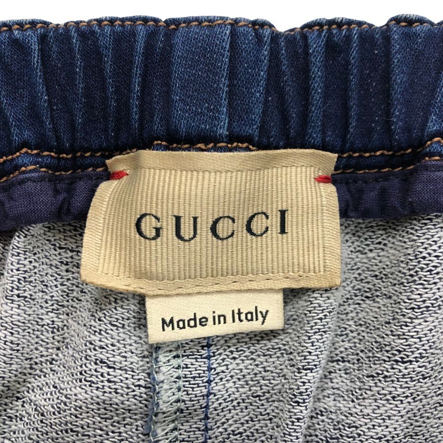 グッチ ショートパンツ サイドライン デニム ネイビー キッズ サイズ36 547189 GUCCI 【AFB10】