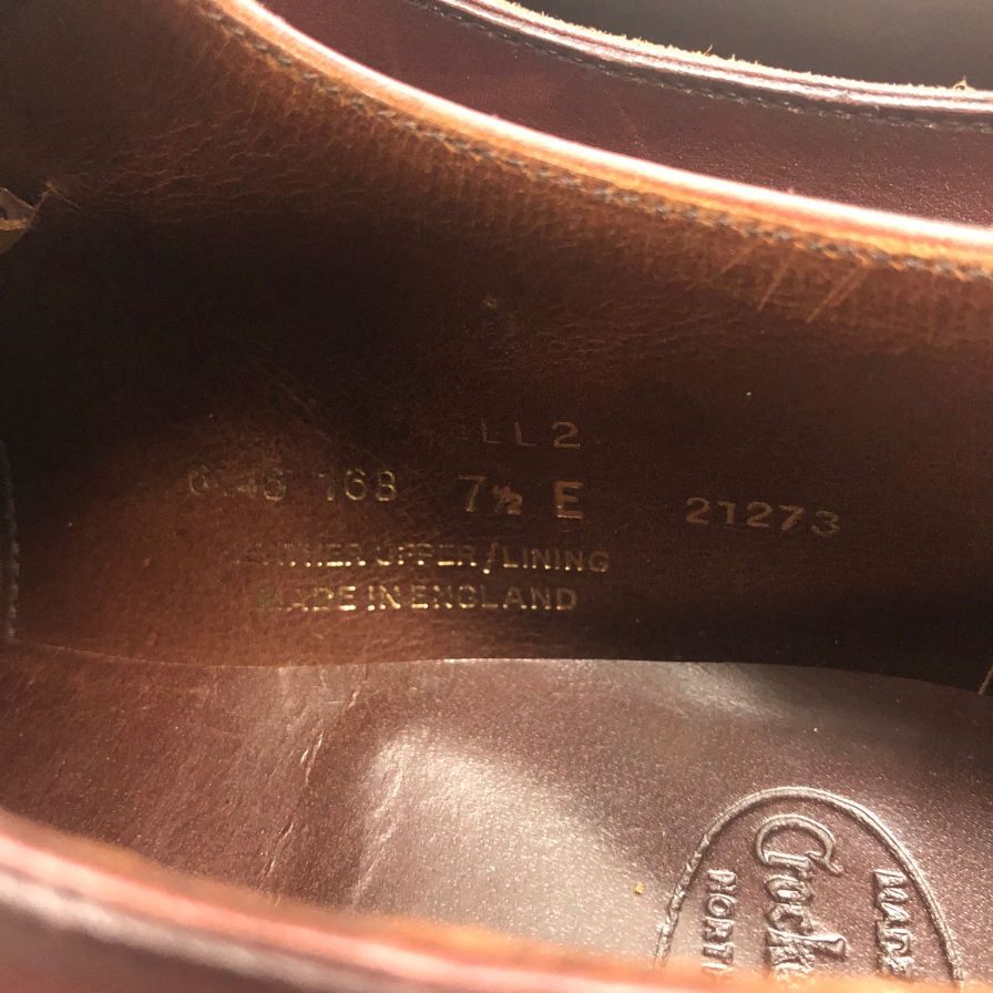 クロケット&ジョーンズ レザーシューズ ハンドグレード メンズ サイズ7.5E ボルドー CROCKETT&JONES Hartwell2 約26.0cm【LA】