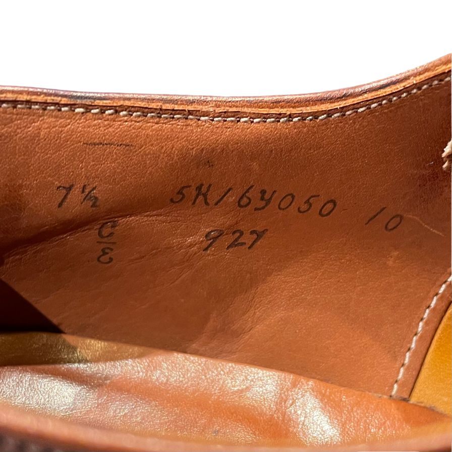 オールデン レザーシューズ 927 旧ロゴ ウイングチップ カーフ ブラウン メンズ サイズUS7.5E ALDEN スエードシューズ 約25.0cm【LA】【中古】