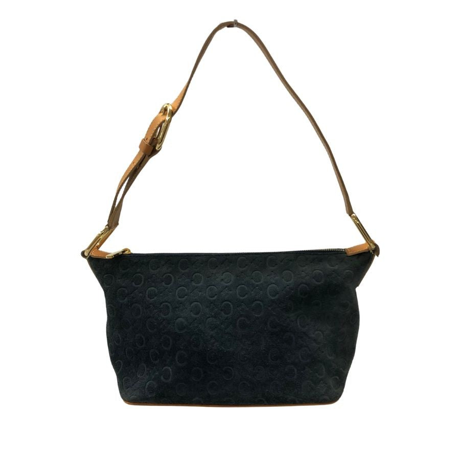 セリーヌ ショルダーバッグ ワンショルダー Cマカダム スエード×レザー ブルー レディース CELINE【AFE11】