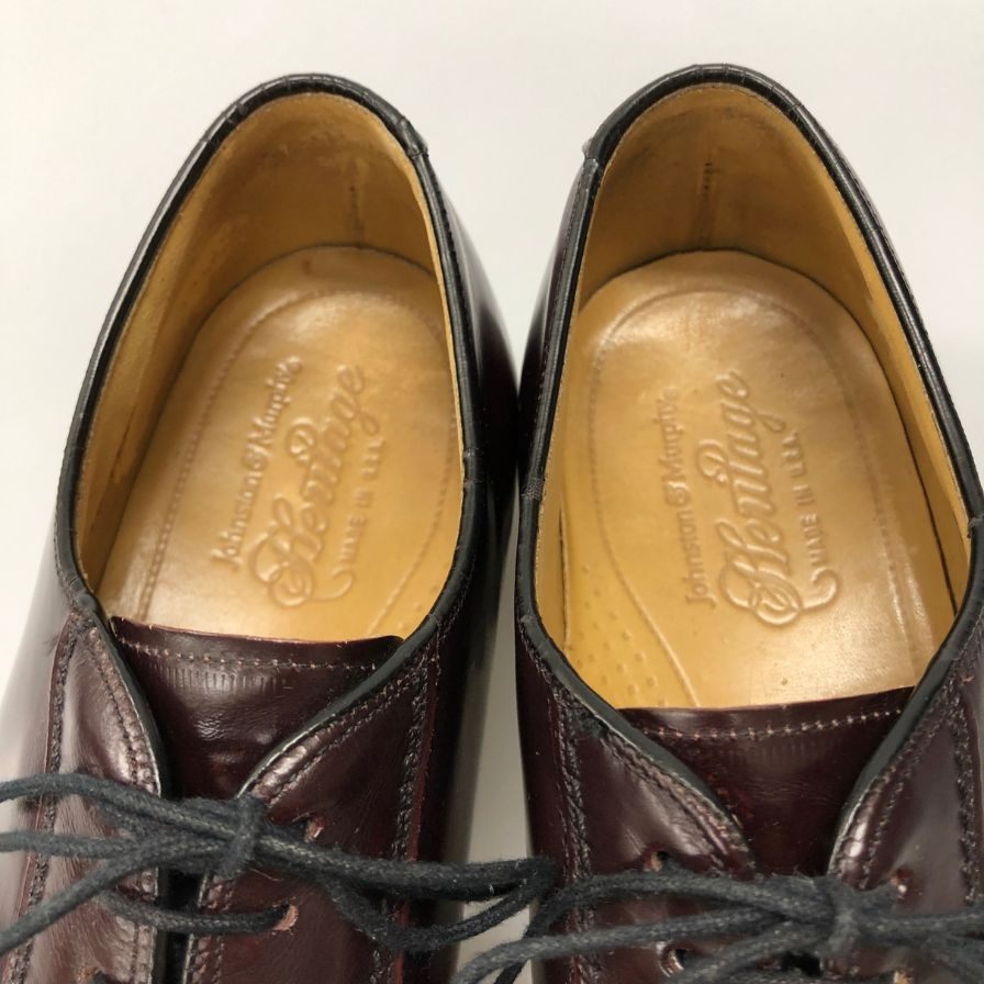 ジョンストン&マーフィー レザーシューズ プレーントゥ 38878 サイズUS9D ボルドー Johnston and Murphy 約27.0cm【AFC28】