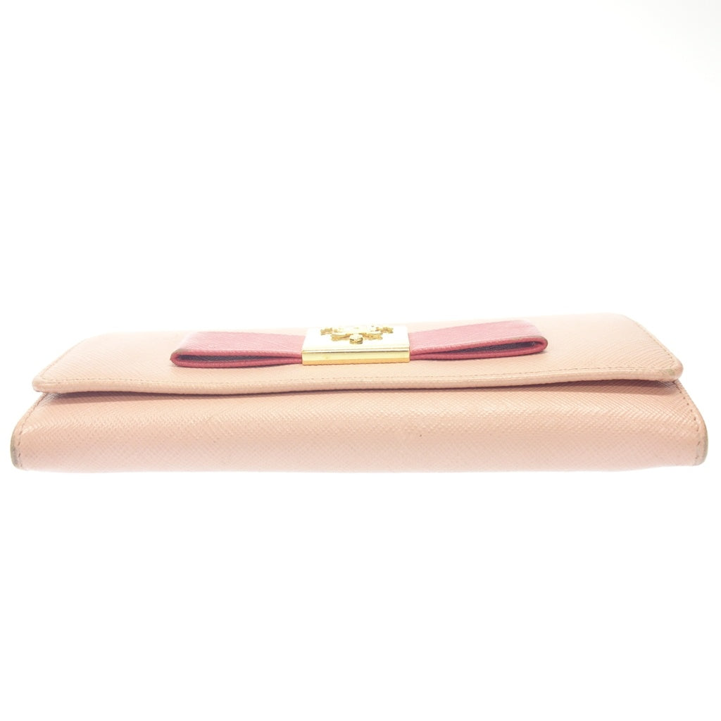 中古◆プラダ 長財布 リボン ピンク レディース PRADA【AFI19】
